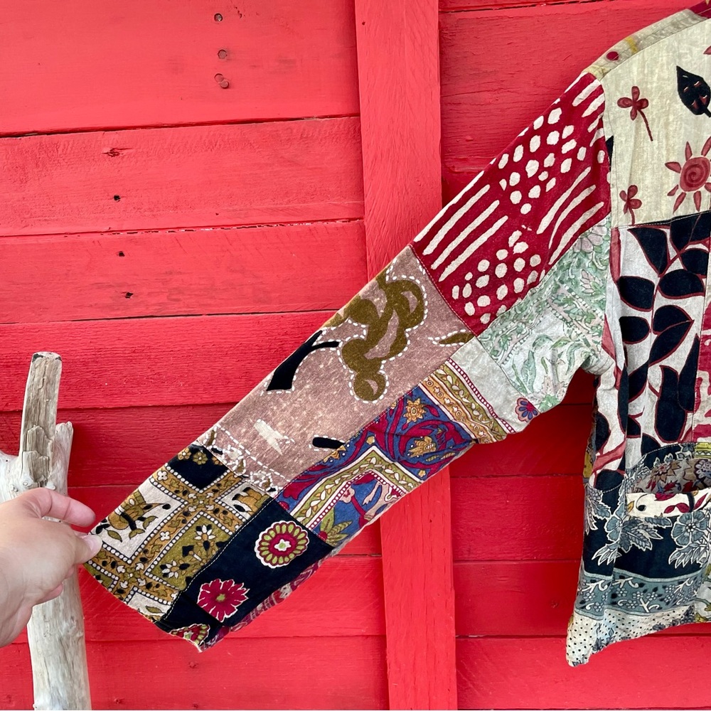 Sacred Threads Button Down Patch-Quilt Jacket - image 2